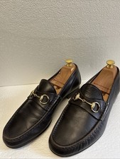 Gucci 1953 Horsebit Loafers Dark Brown Leather Size 10- Gold Tone Buckle