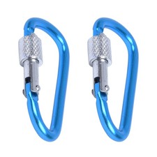 2X Camping Outdoor D- Carabiner Hook Clip Keychain 6cm X8R26736