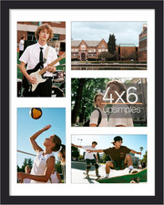 11X14 Collage Picture Frame, Display Pictures 5 4X6 with Mat or 11X14 without Ma