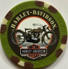 Harley Davidson Wide Print Poker Chip 1917 WW1 Military Model J HD motorcycle
