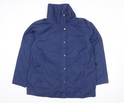 J.Jill Damen Anorak Jacke blau wasserabweisend mittellang Größe M