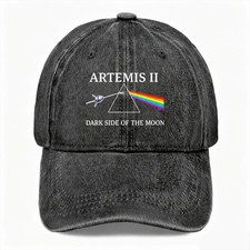 Astronomy Washed Baseball Cap Artemis II Dark Side of the Moon Space Fan Dad Hat