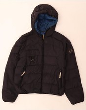 Sergio Tacchini Mens Hooded Padded Jacket UK 40 Large Black Polyester DH10