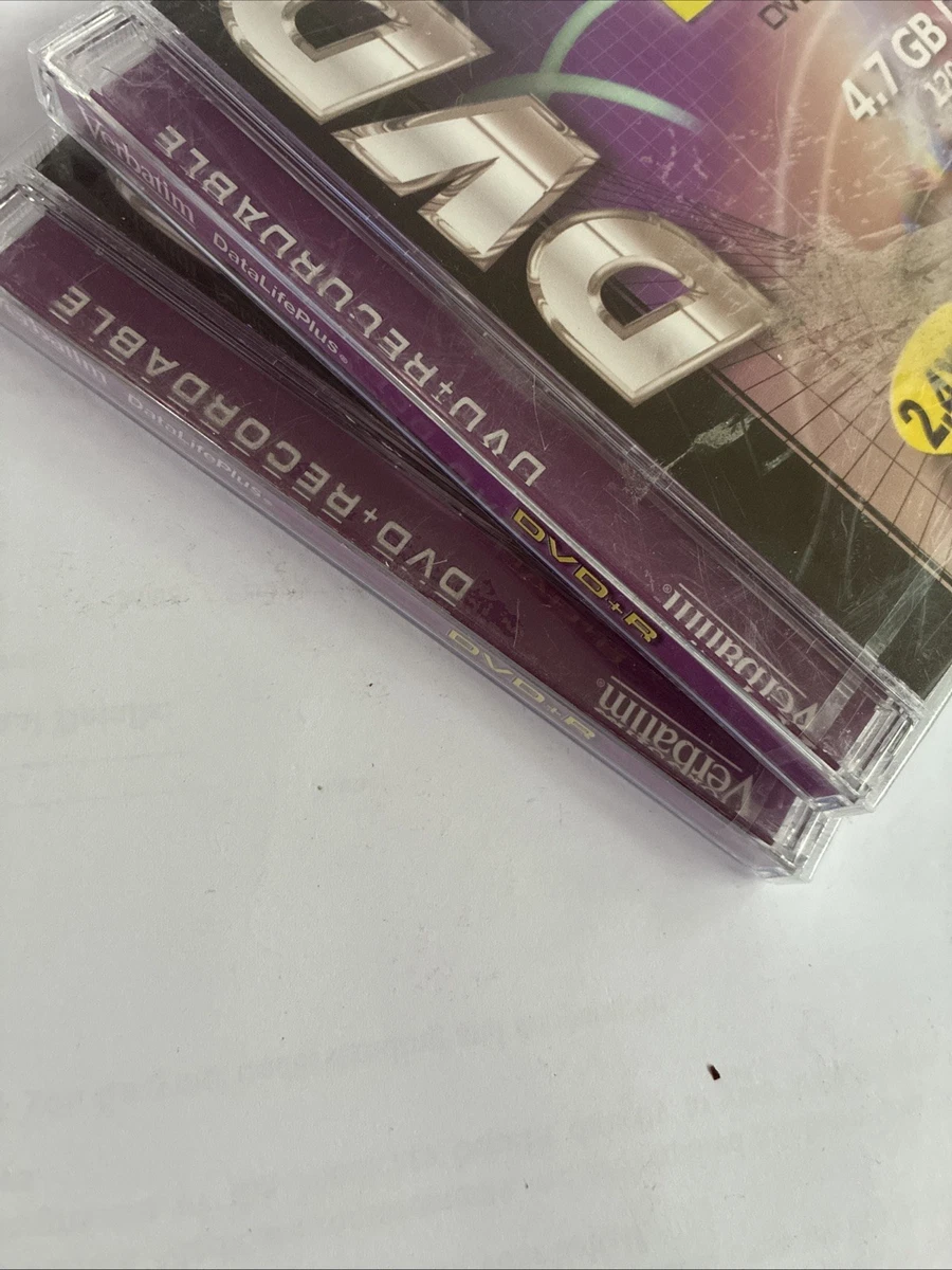 Verbatim DVD+R X 2 Recordable Blank 120 Min 4.7GB SEALED NEW Free Postage