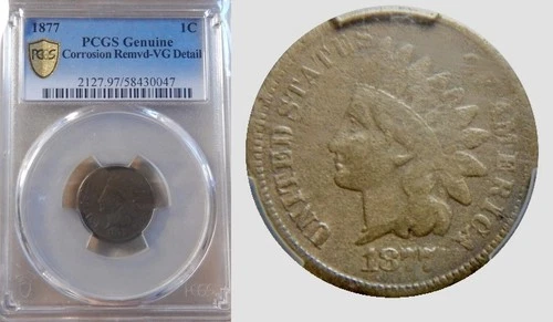 1877 Indian Head Cent Key Date VG Details PCGS 🔥🔥🔥