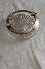 FLoreat Wilhelm Binder Kristallaschenbecher  versilbert 16 cm vintage