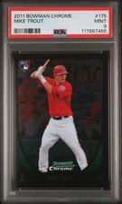 2011 Bowman Chrome Mike Trout ROOKIE PSA 9 MINT RC #175 Angels RED Jersey ~7465