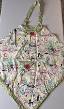 VTG Print Parisian Homemade Apron Reversible Artist Smock Polka Dot Reversible