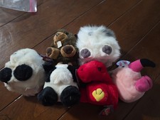 Vintage 1990  s Swibco Puffkins Plush Lot Of 6 NEW With TAGS