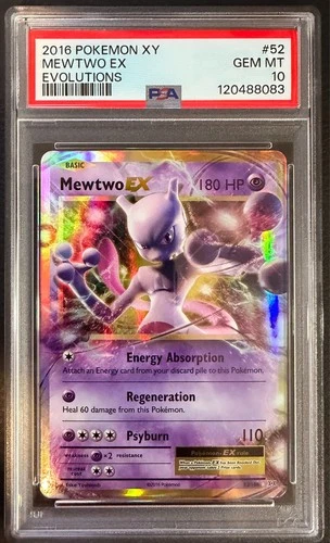 2016 Pokemon XY Evolutions Mewtwo EX 52/108 PSA 10 GEM MT