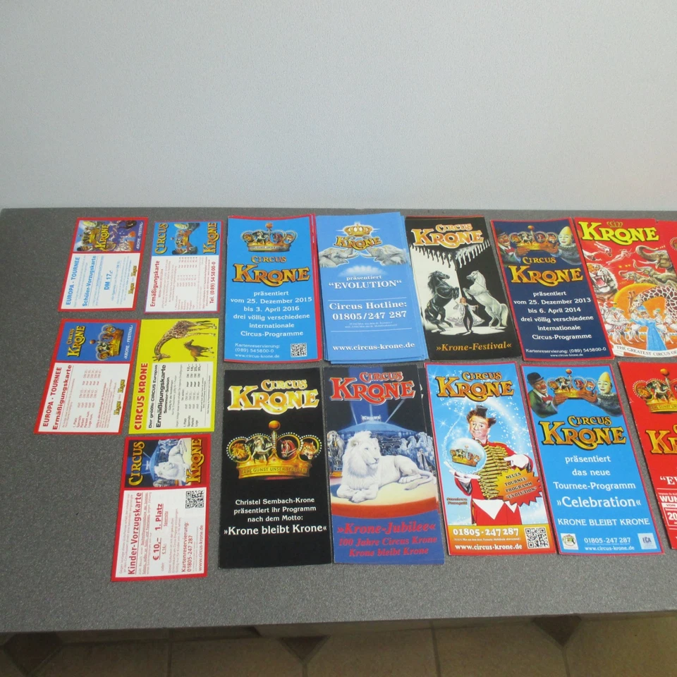 Circus Krone Flyer - 12 verschiedene - und Eintrittskarten, - Bild 3 von 4
