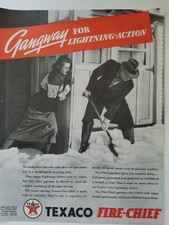 37 Texaco Fire Chief gas gasoline shoveling snow vintage ad
