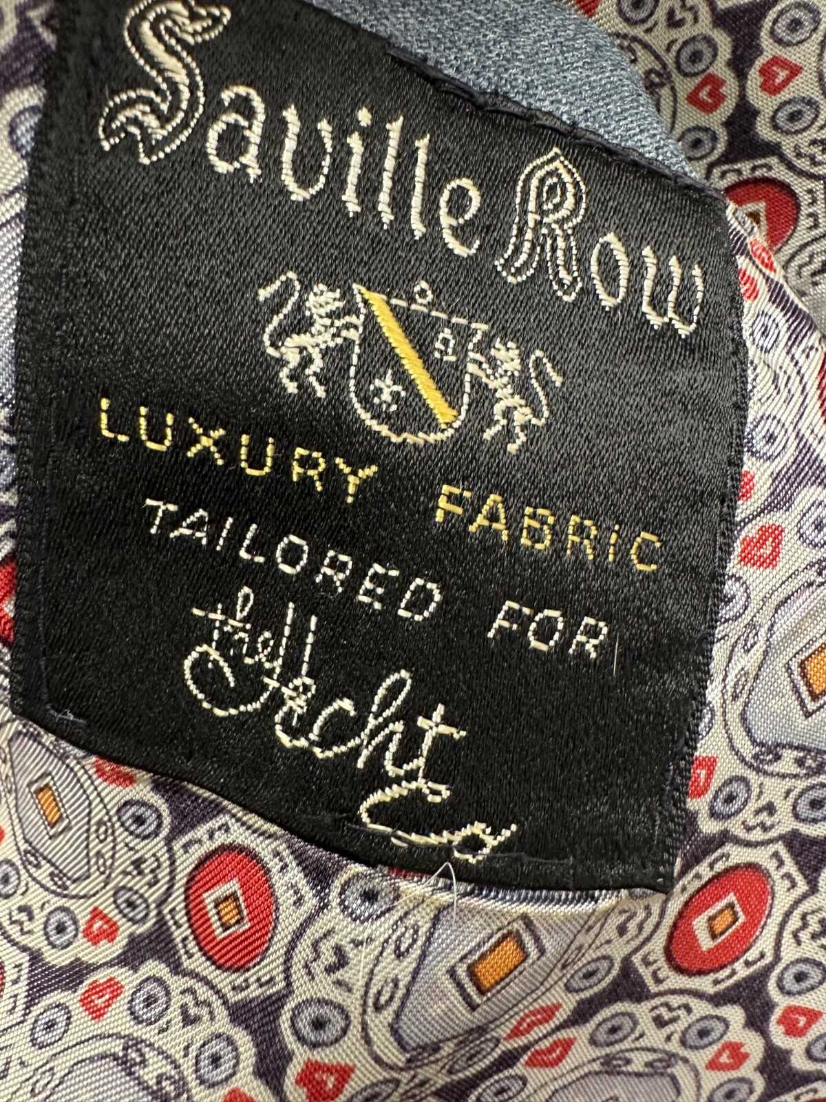 FILA Giacca tuta blazer uomo Saville Row tessuto lusso su misura grigio blu