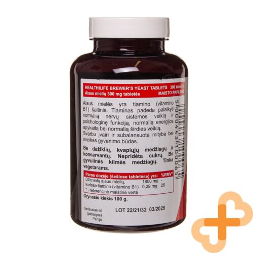 HEALTHILIFE Bierhefe 300mg 300 Tabletten Gehirn Und Nervös System Ergänzung - Bild 3 von 24