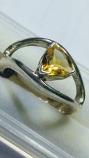 SPECTACULAR NATURAL CITRINE IN.925 STERLING SILVER RING IN SIZE 8.25-8.5 