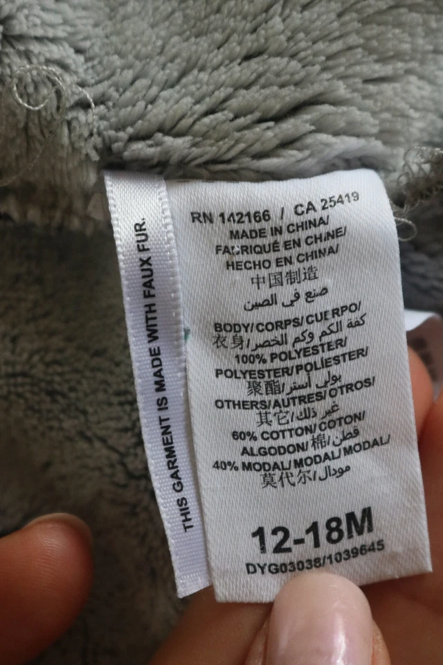 Espléndida Chaqueta con Capucha Negra/Gris Talla 12/18M Foto 4 de 4