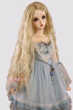 1/8 1/6 1/4 1/3 Uncle BJD Wig Doll Hair Long Noodles Curly Centre Parting Blonde