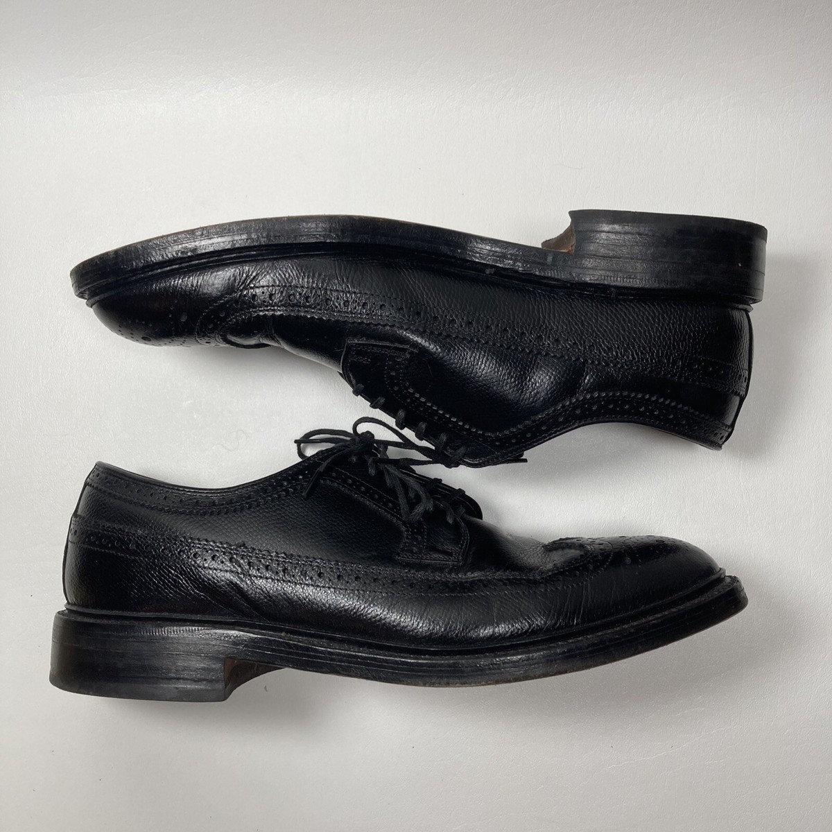 Hanover Masterflex Black Leather Wingtip Oxford‎ Dress Shoes Mens Size 13 D B Men main image 3