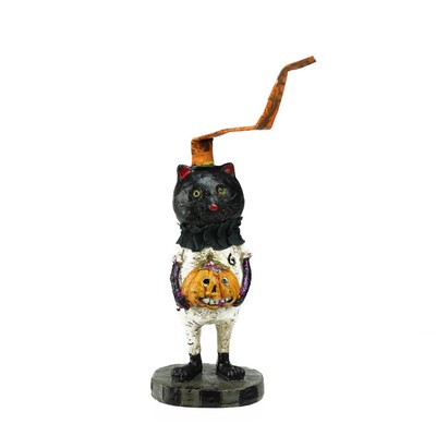 5.5" Trick or Treat Pal Cat with Pumpkin Decorative Halloween Figure