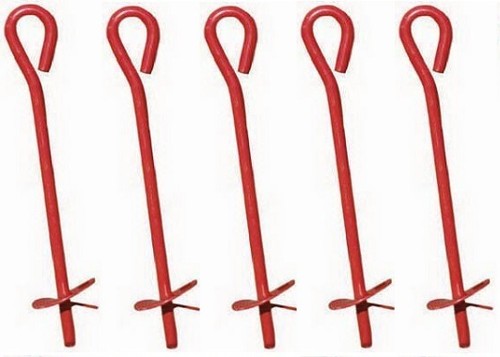 Midwest 901113A 3" x 30" Metal Screw In Twist Tree Stake Ground Anchor - 5 Pack - Picture 6 of 7