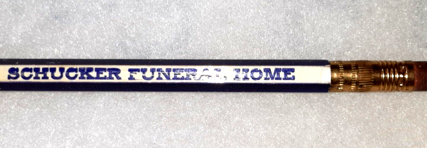 LONG FERRULE "Schucker Funeral Home * Rehrersburg, Pa." Unused Wood