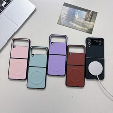 For Samsung Galaxy Z Flip6/5/4 PU Leather Texture Magnetic TPU Soft Hard Cover