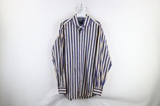 Vintage 90s Ralph Lauren Mens Medium Regent Classic Fit Striped Button Shirt