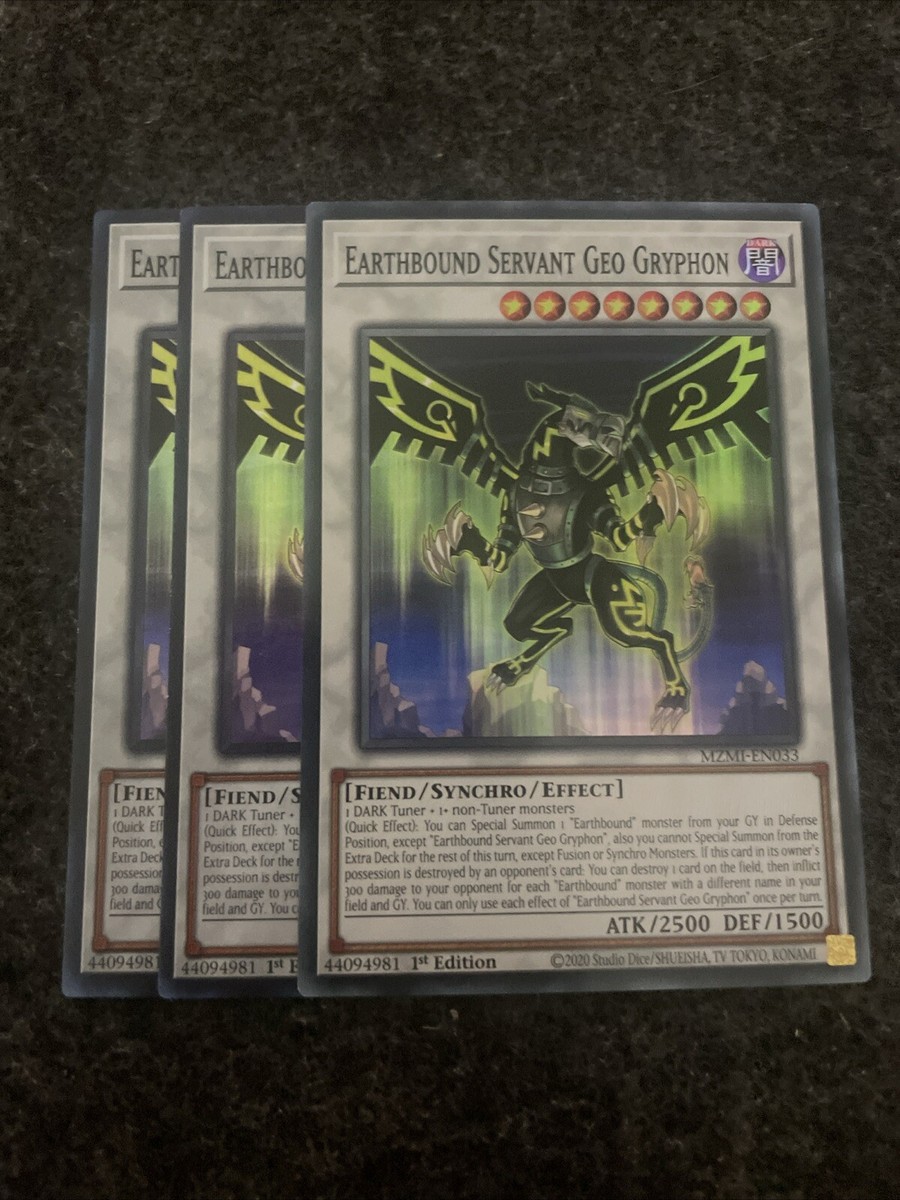 Earthbound Servant Geo Gryphon MZMI-EN033 1st Ed Super Rare Yugioh Card  Playset