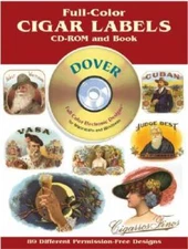 Full-Color Cigar Labels CD-ROM and Book (Dover Full-Color Electronic  - GOOD
