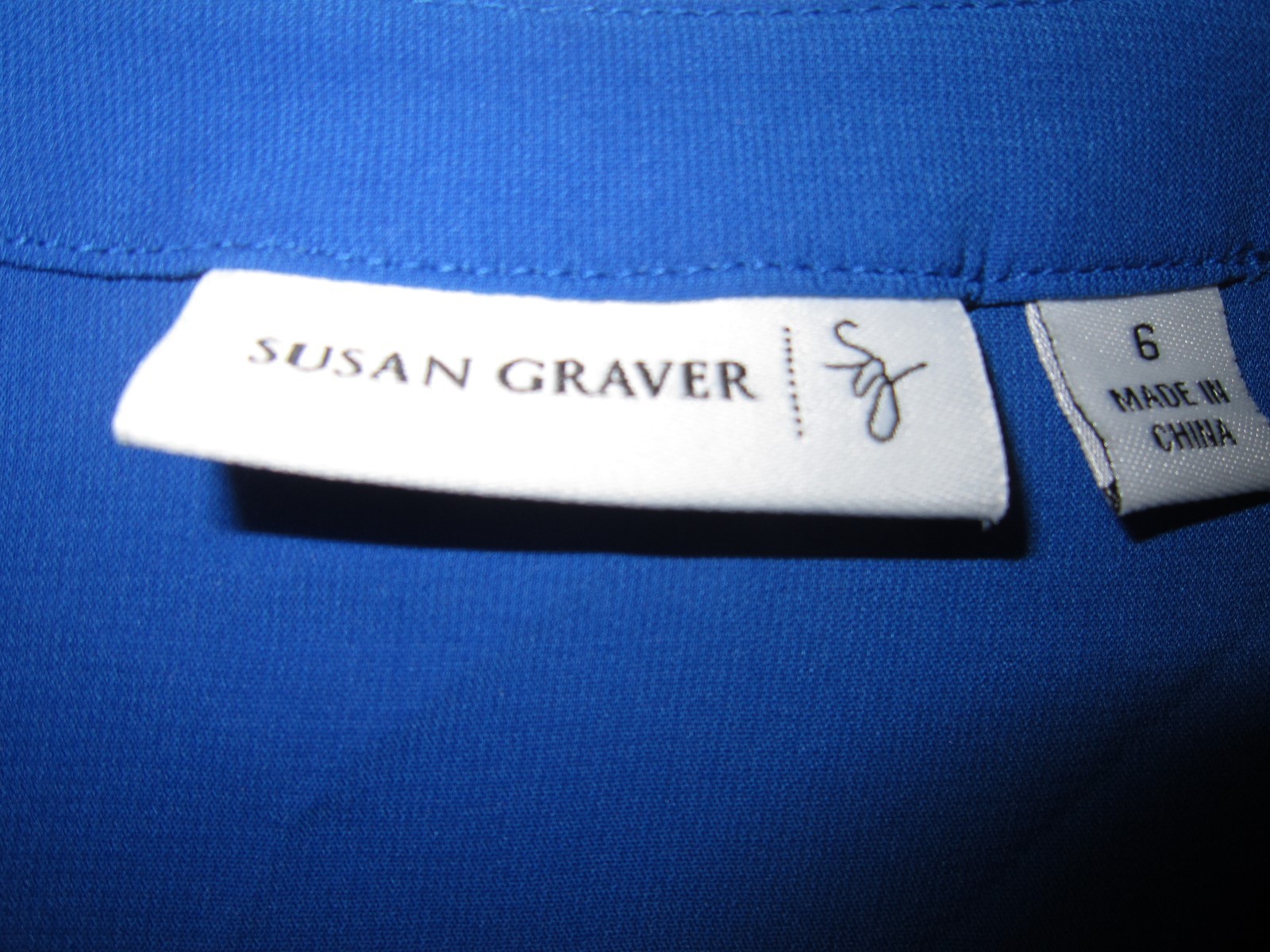 Susan Graver Susan Graver Stretch woven tunic W/ Crossover Hem Blouse Bright Blue ...