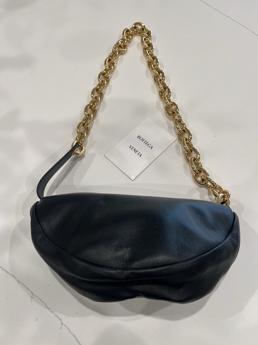 BOTTEGA VENETA Retail: $2160 Black Chain The Belt Pouch