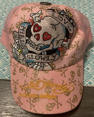 Ed Hardy Christian Audigier ラインストーンキャップ VTG Ed Hardy Christian Audigier Rhinestone Trucker Hat Love