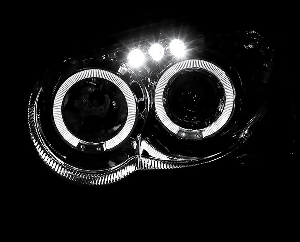 Fit 04-05 Subaru Impreza WRX STI Outback Projector Headlights w/LED Halos Black - Image 2 of 4