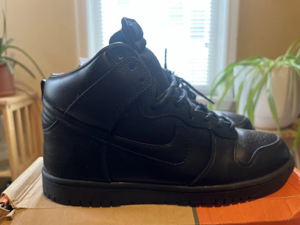 Talla 10 - 2003 Nike Dunk Premium High Negro SB Blackout Zoom Air 307735 001 Foto 4 de 4