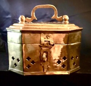 Antique handmade asian Brass/copper, censer/incense Box