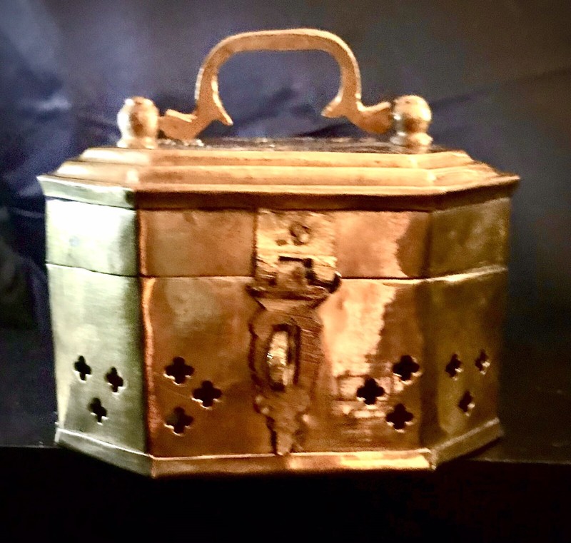Antique handmade asian Brass/copper, censer/incense Box
