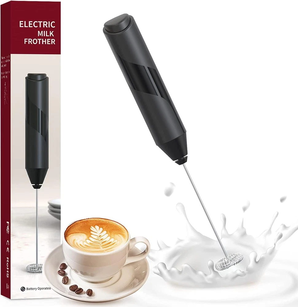 Milk Frother for Coffee, Handheld Battery Operated Electric Milk Frother for Cof