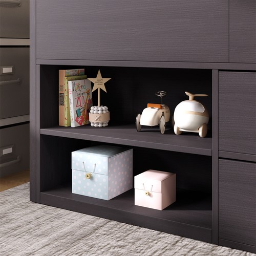 Wooden Bed Frame Kids Mid Sleeper Cabin Bed with Storage Drawers and Shelves - Picture 5 of 12
