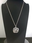 Vintage Handmade Sterling Rose Pendant & 20" Link Necklace
