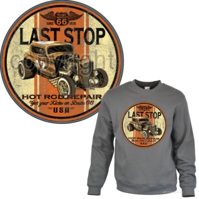 Hot Rod Sweatshirt Automotiv SpeedShop retro v8 US-Car Garage Shirt *1213 grau