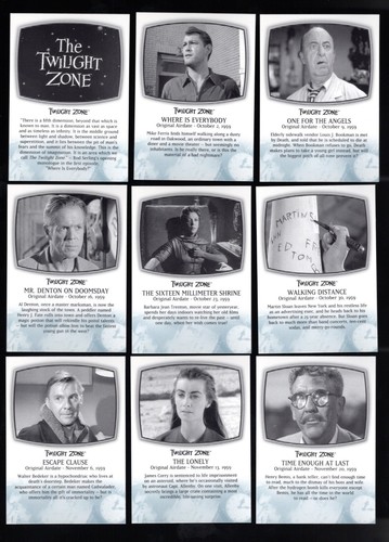 2009 COMPLETE TWILIGHT ZONE 50TH ANNIVERSARY 79-CARD BASE SET P2 PROMO WRAPPER