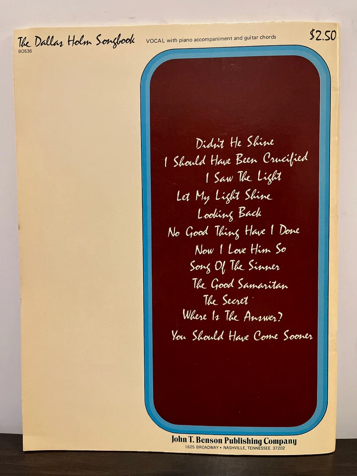 THE DALLAS HOLM Songbook - Piano Guitar Songbook Sheet Music Book - EX - Image 2 of 3