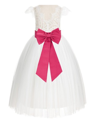 Ivory Flower Girl Dress Lace Dresses Communion Dress Wedding Pageant Dresses