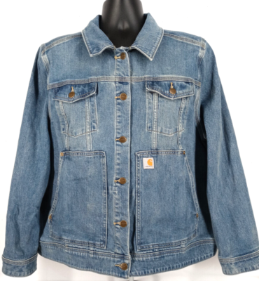 CARHARTT Relaxed Fit Womens Blue Flex Denim Jacket Tag Sz 20-22 2X