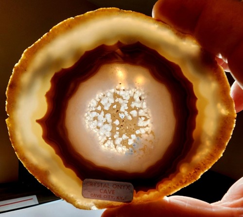 Onyx Specimen Slice Crystal Cave Kentucky - Picture 1 of 4