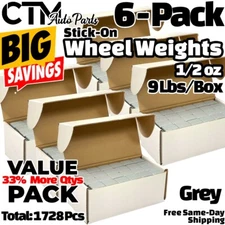 6-Box 1/2 oz Grey Balance Wheel Weights Stick-on Adhesive Tape Lead-Free 54 lbs