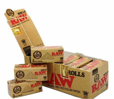 RAW Classic Roll Rips (3m) Paper Unrefined Rolling Paper - Natural Fibre