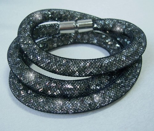 Collier Kette Armband Strass Netzschlauch Magnetverschluß Edelstahl Damen VS16 - Bild 78 von 96
