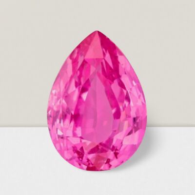 Pink Sapphire Pear Cut Gemstone 4 Cts - 12x8 mm Calibrated Loose Gem