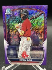 2023 Bowman Chrome #BCP-223 Miguel Bleis Purple Shimmer Prospects Red Sox /250